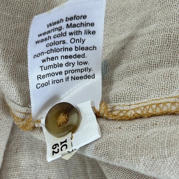 NEW SONOMA Womens XL LS Peasant Floral Cottagecore Blouse Mustard Cotton Top - Picture 10 of 10